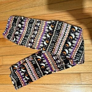 No Boundaries Halloween Themed Leggings - Black, White, Orange, Purple